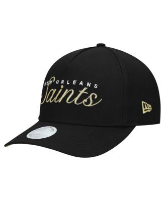 Women's Black New Orleans Saints Metallic 9FORTY M-Crown A-Frame Adjustable Hat