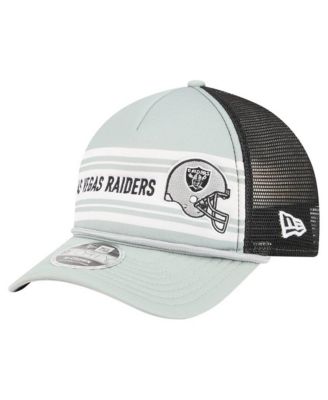 Men's Silver Las Vegas Raiders Linear A-Frame 9FORTY Adjustable Hat