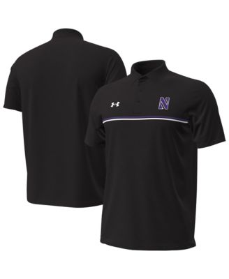 Men's Black Northwestern Wildcats Performance Drive Chest Stripe Polo Shirt