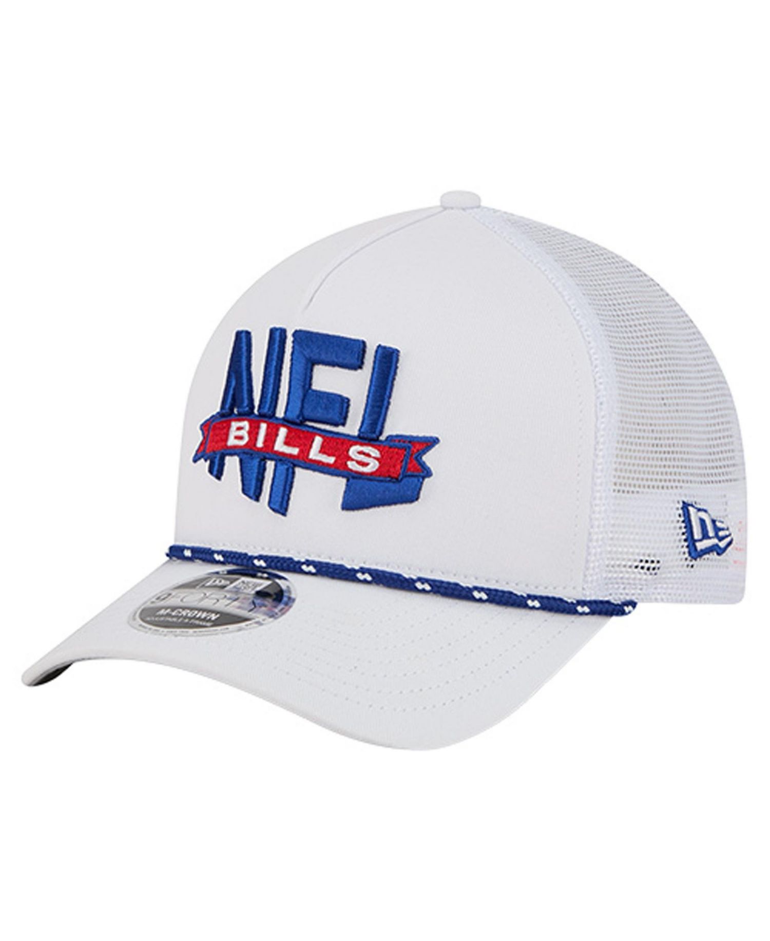 Men's White Buffalo Bills NFL 9FORTY A-Frame M-Crown Adjustable Trucker Hat