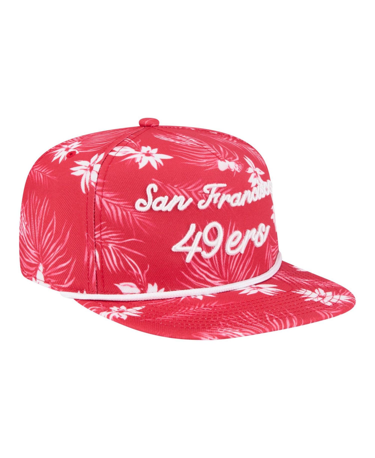 Men's Scarlet San Francisco 49ers Palm Print A-Frame 9FIFTY Snapback Hat