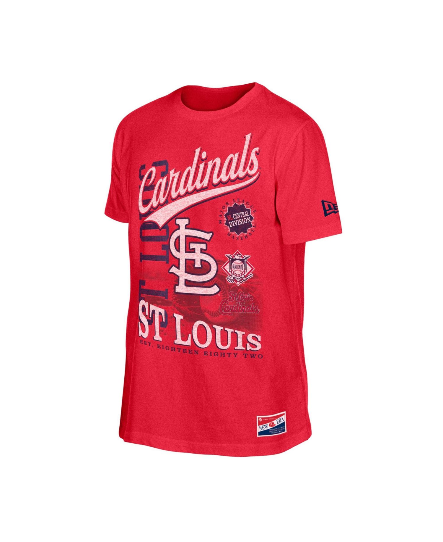 Men's Red St. Louis Cardinals Oversized Throwback Distressed T-Shirt