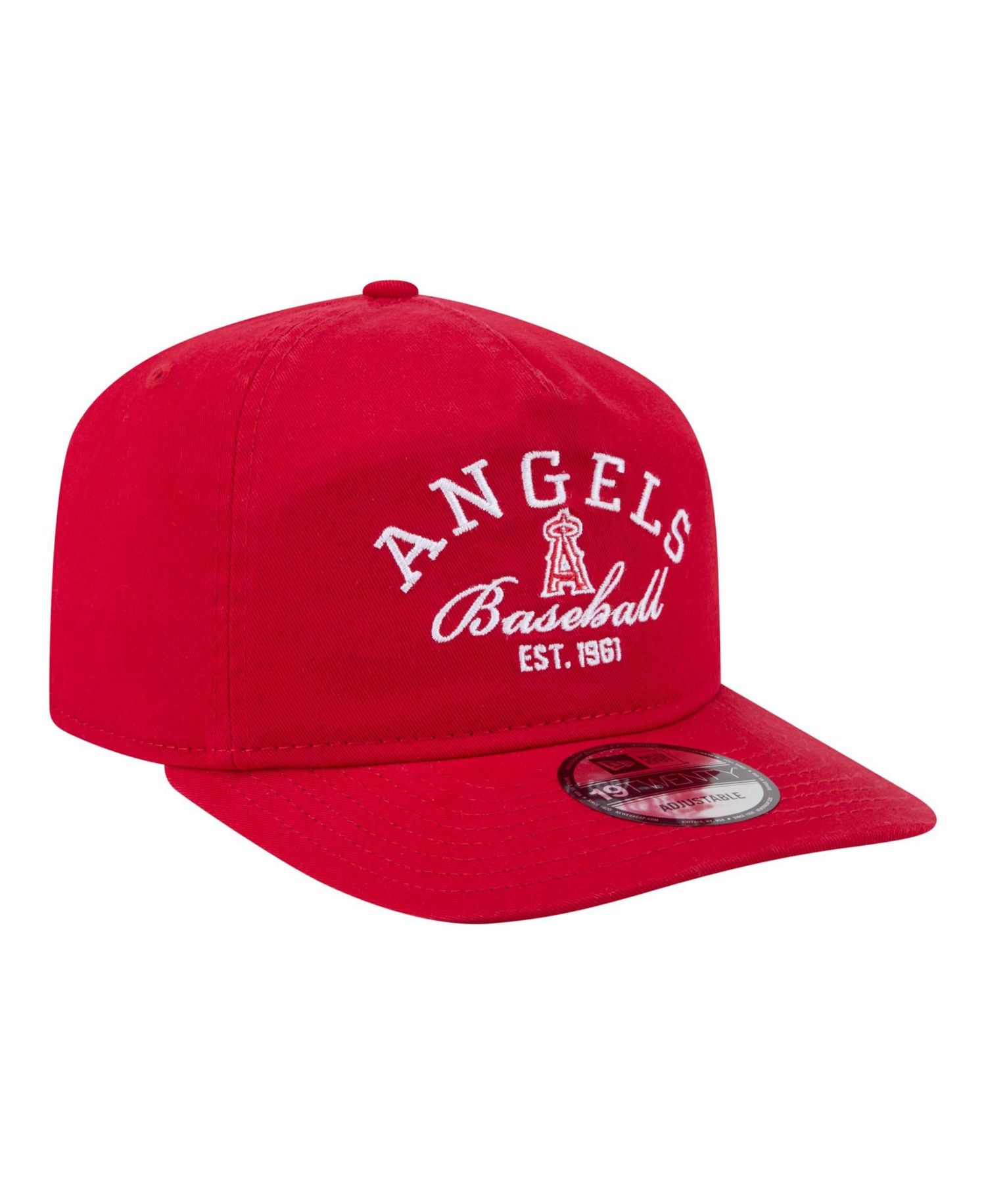 Men's Red Los Angeles Angels Stacked 19TWENTY Adjustable Hat