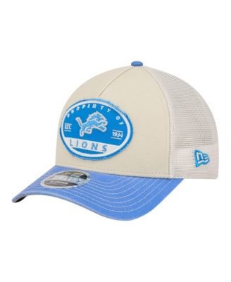 Men's Natural Detroit Lions Frayed M-Crown A-Frame 9FORTY Adjustable Hat