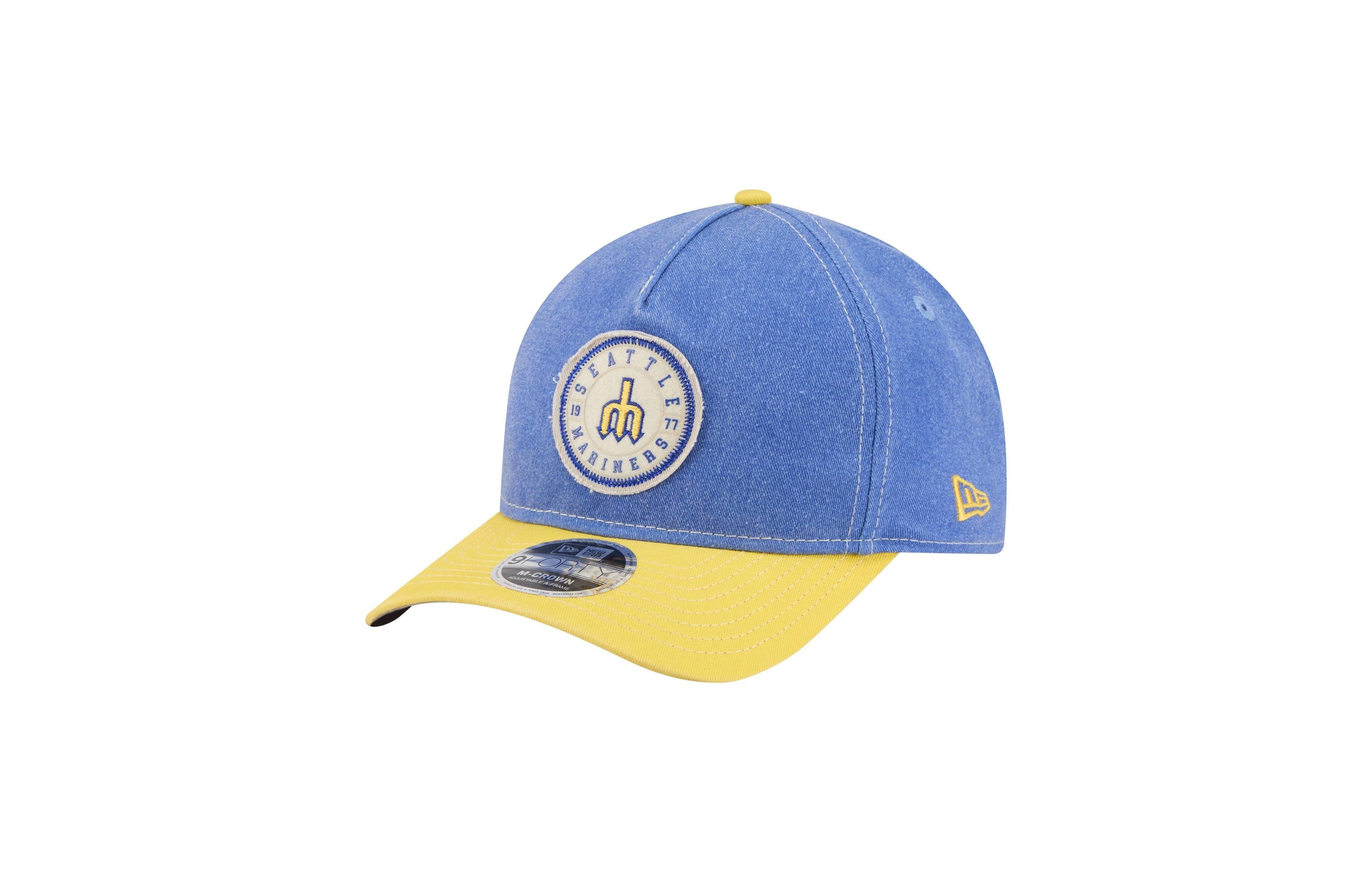 New Era Men's Royal/Gold Seattle Mariners Felt M-Crown 9FORTY Adjustable Hat