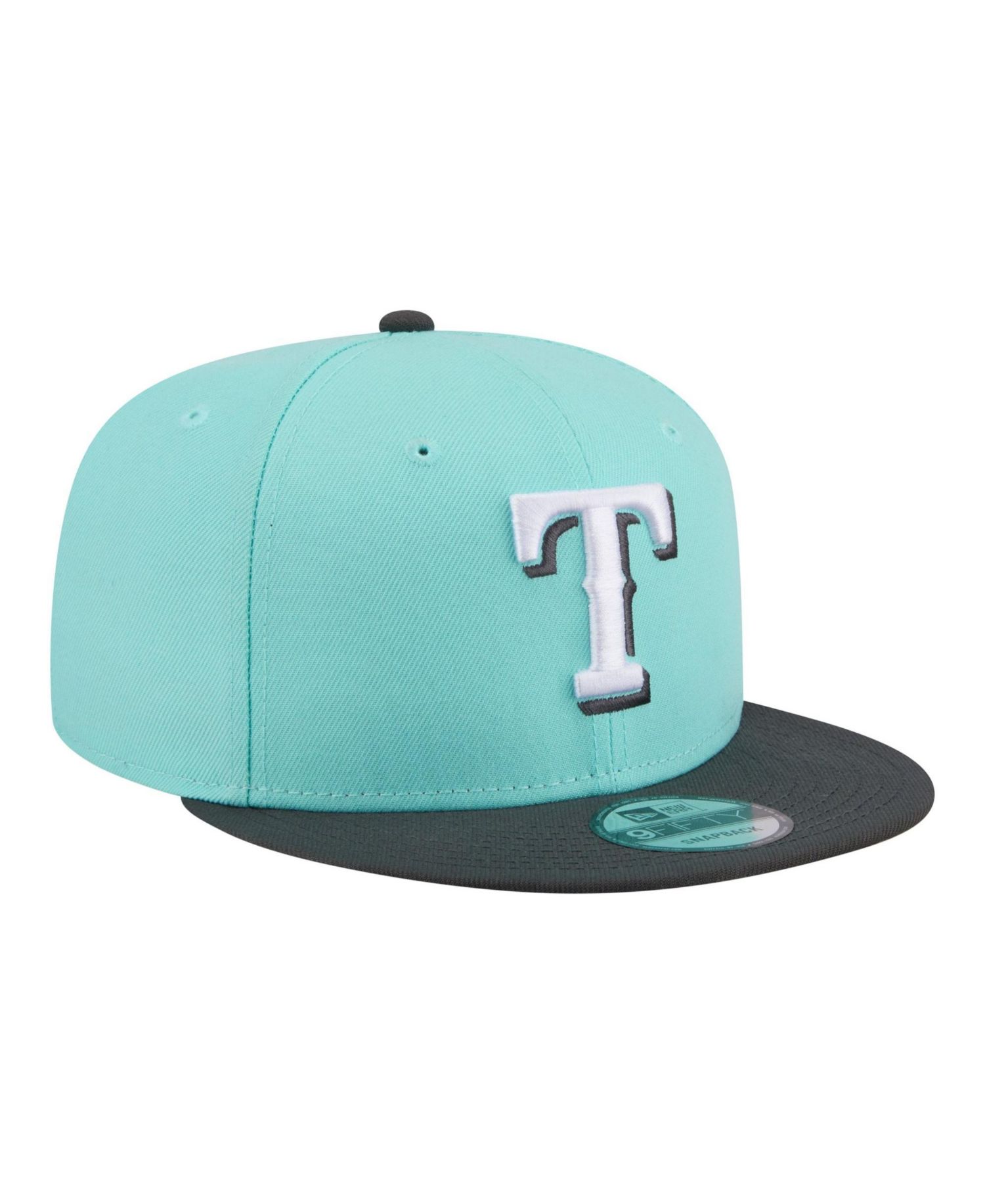 Men's Turquoise/Charcoal Texas Rangers Two-Tone Color Pack 9FIFTY Snapback Hat