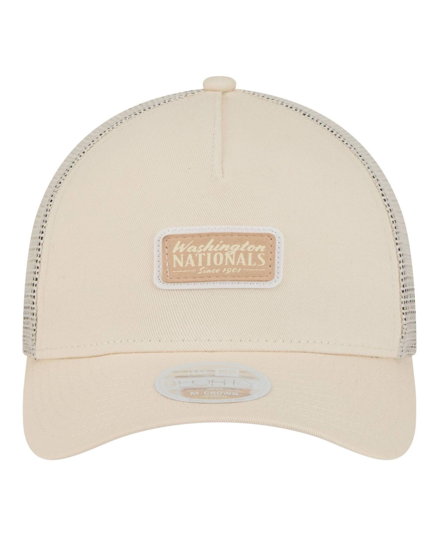 Women's Light Beige Washington Nationals Tonal Patch 9FORTY M-Crown A-Frame Trucker Adjustable Hat