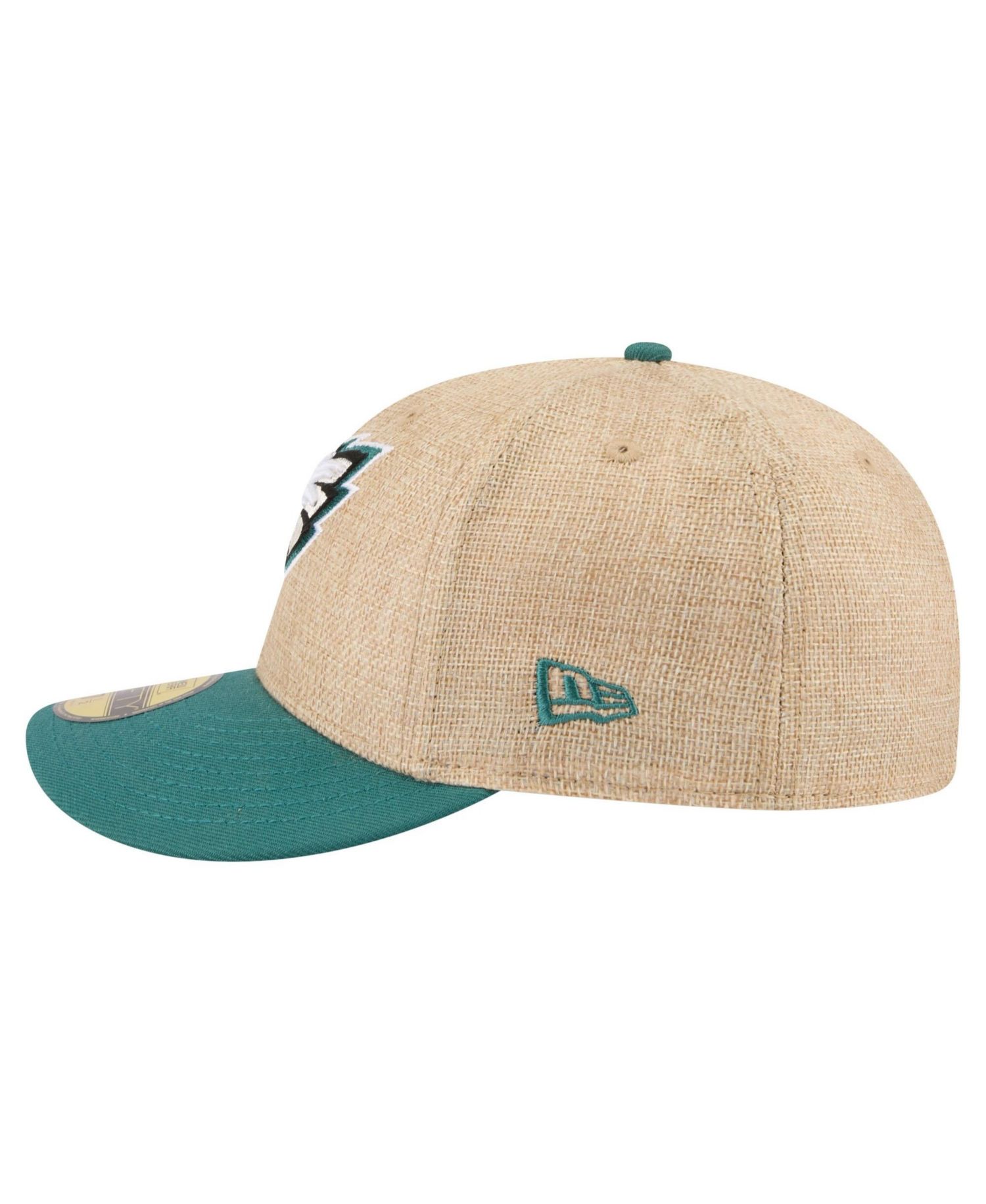 Men's Natural/Midnight Green Philadelphia Eagles Pre-Curved Twine 59FIFTY Fitted Hat