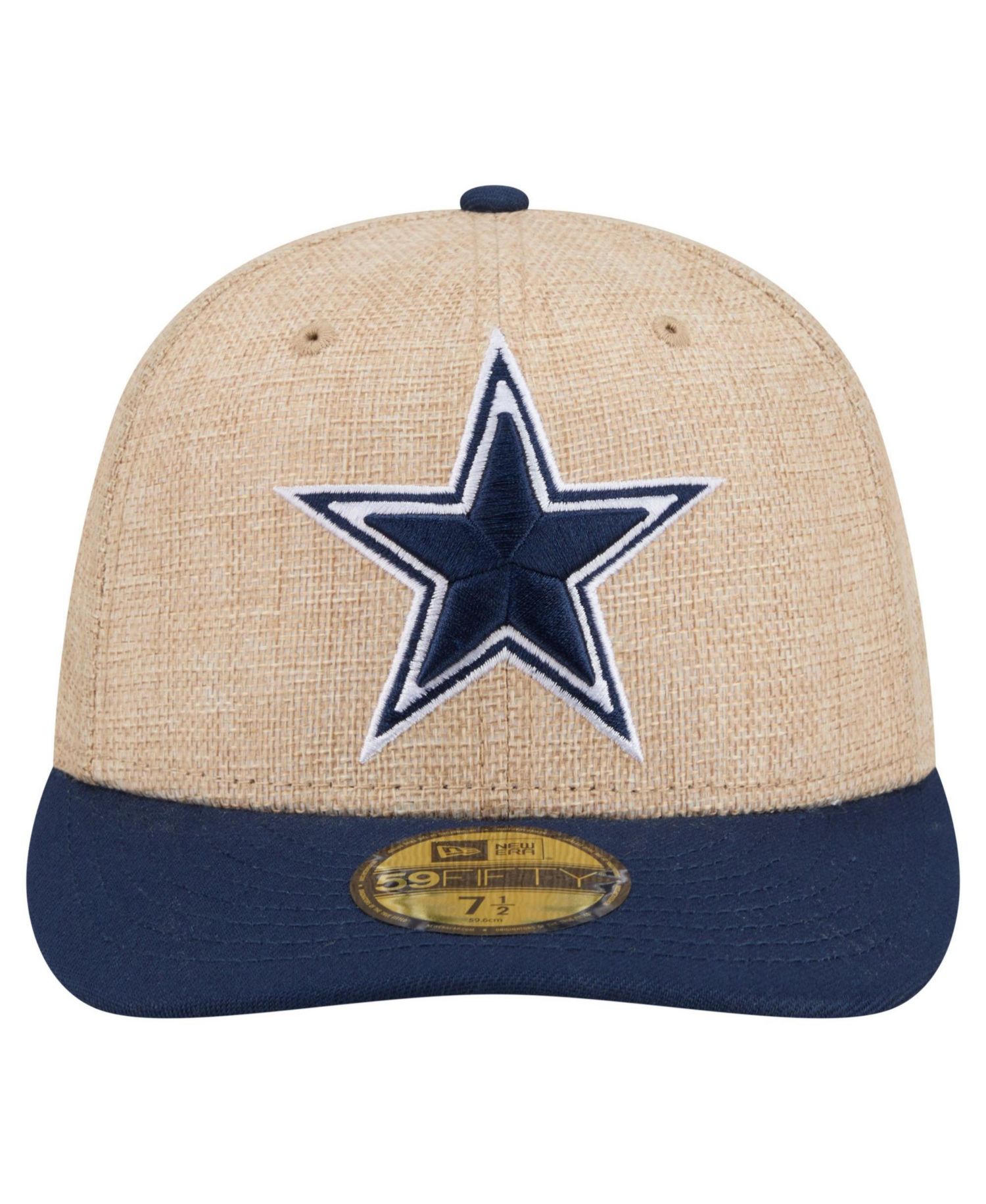 Men's Natural/Navy Dallas Cowboys Pre-Curved Twine 59FIFTY Fitted Hat