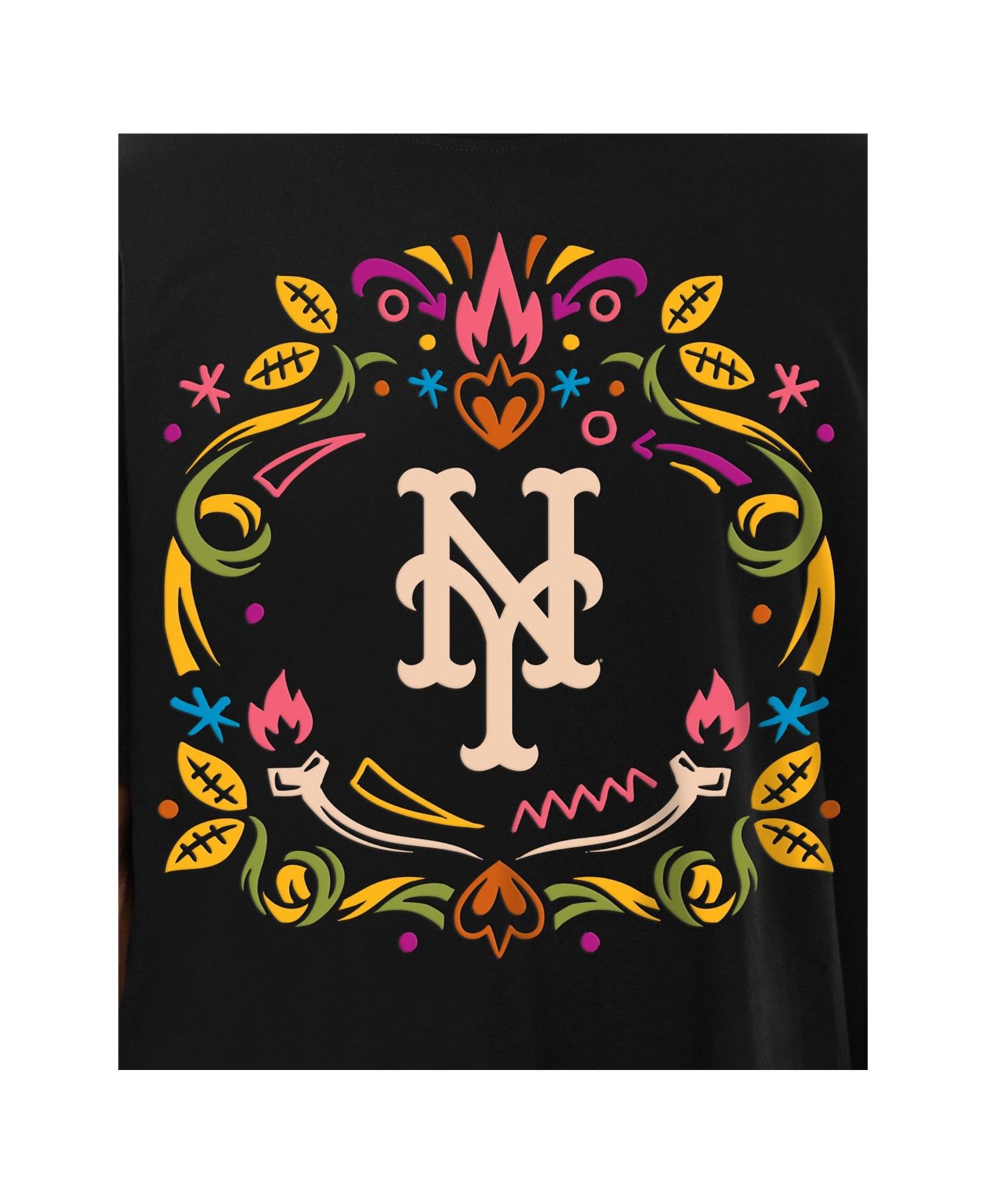 Мужская футболка New Era Black New York Mets Día de los Muertos — фото 5