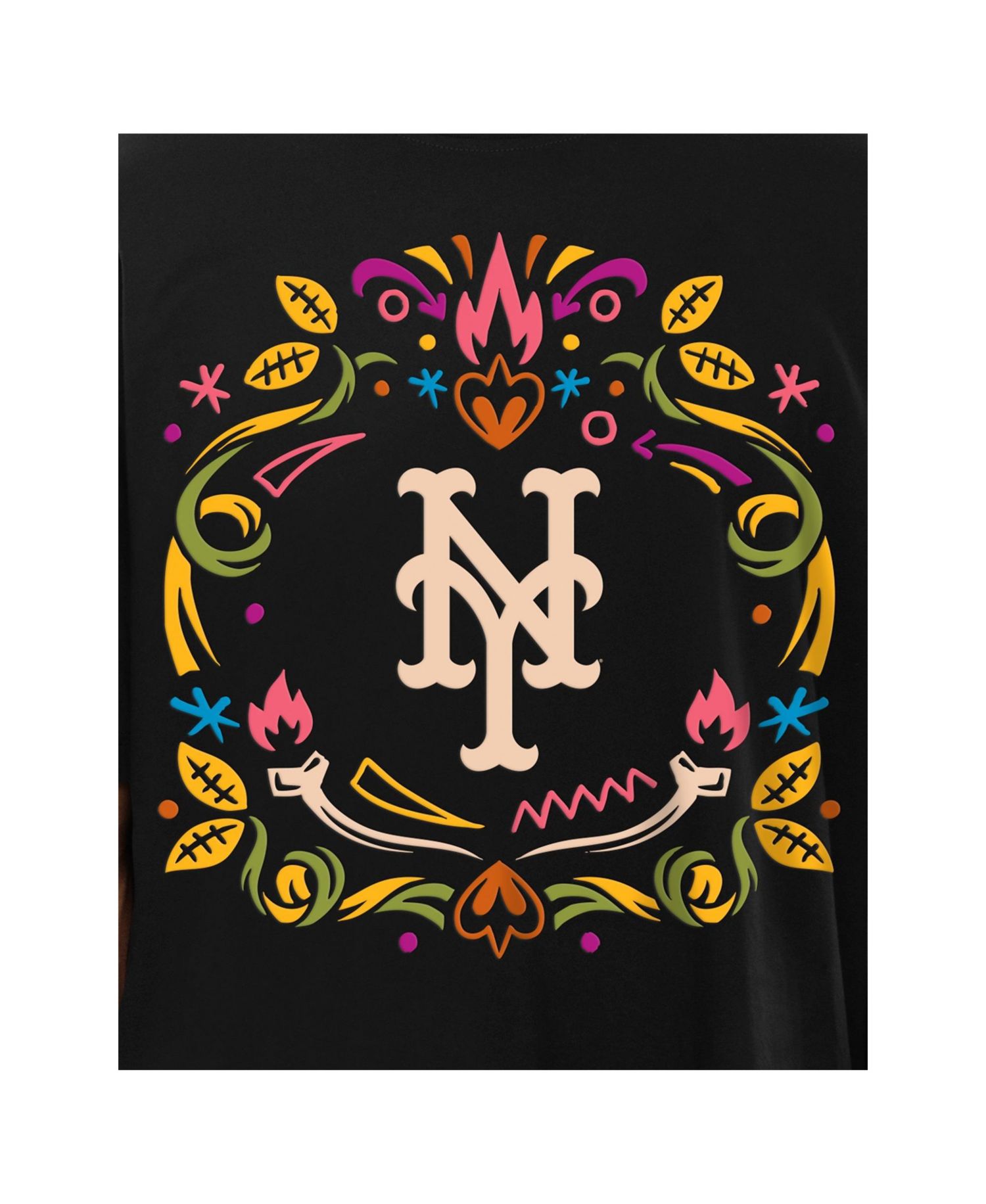 Men's Black New York Mets Día de los Muertos T-Shirt