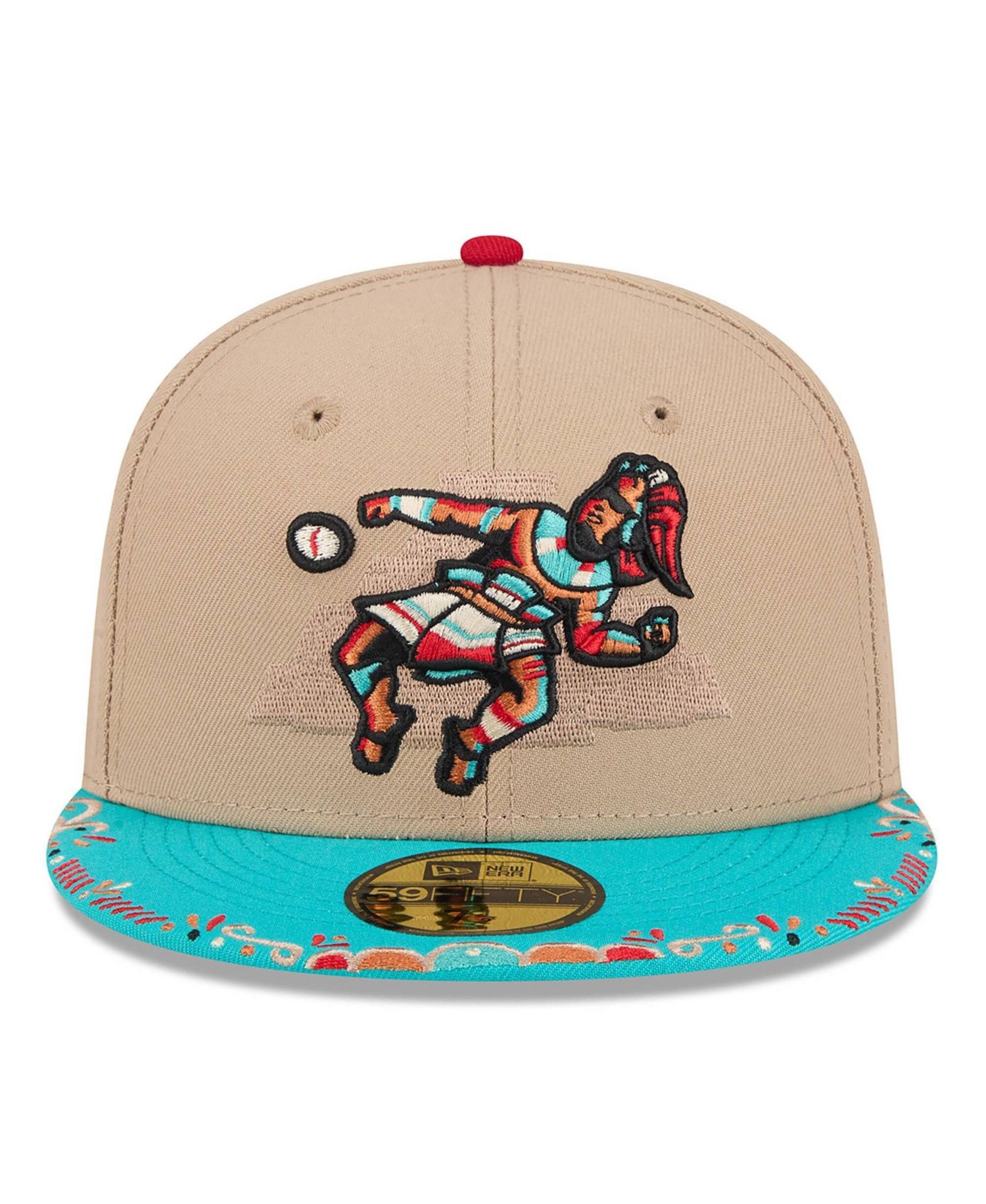Men's Light Beige/Light Blue Pensacola Blue Wahoo's 2026 Copa De La Diversion 59FIFTY Fitted Hat
