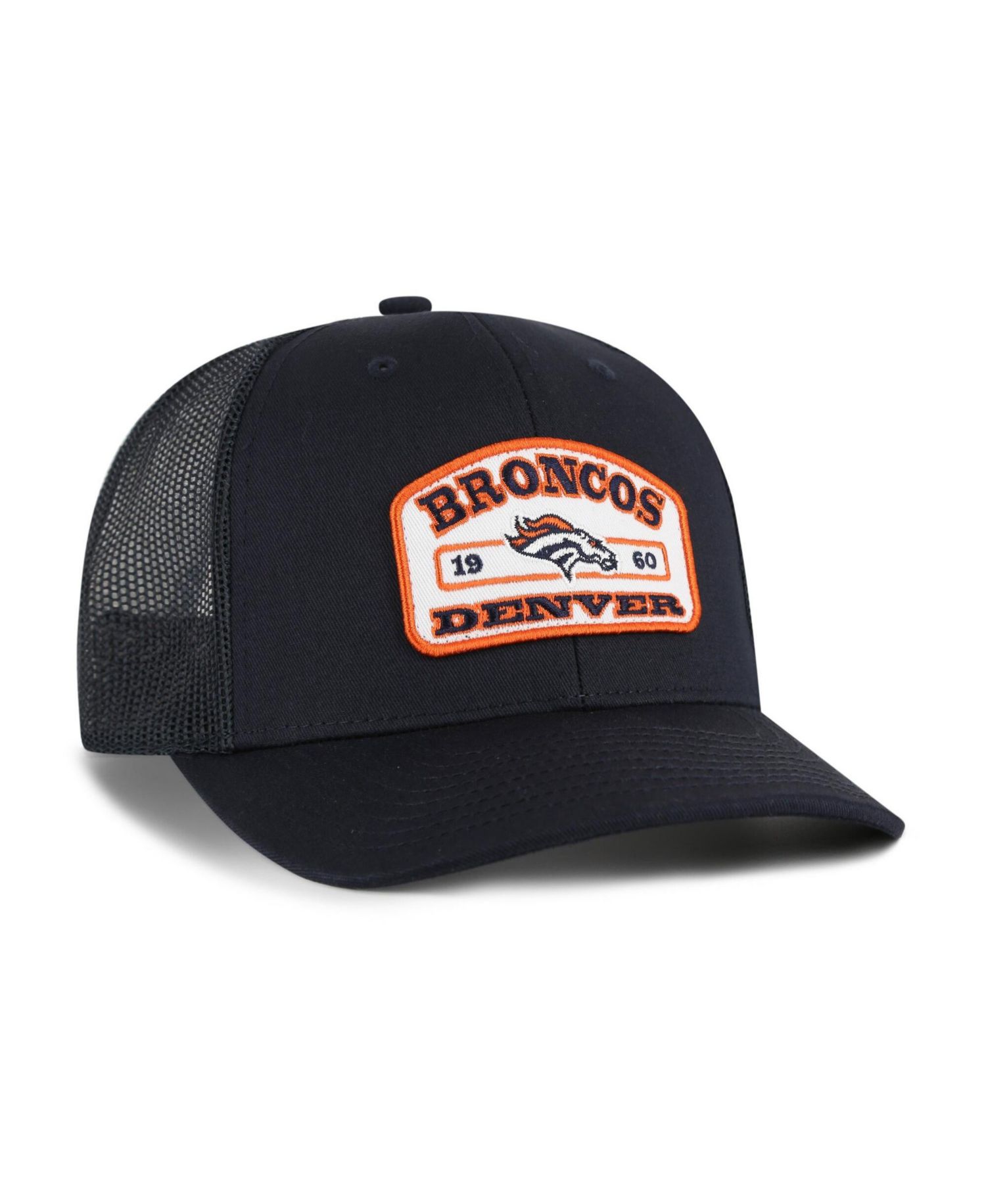 Men's Navy Denver Broncos Roadway Adjustable Trucker Hat