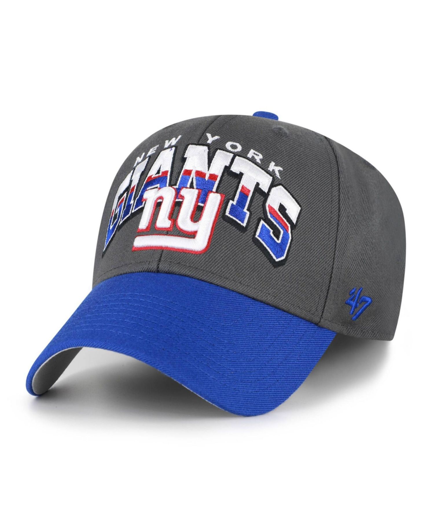 Men's Charcoal New York Giants Split Block MVP Adjustable Hat