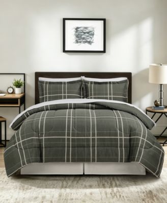 Annie Plaid Reversible Microfiber 8-Piece Comforter Sets