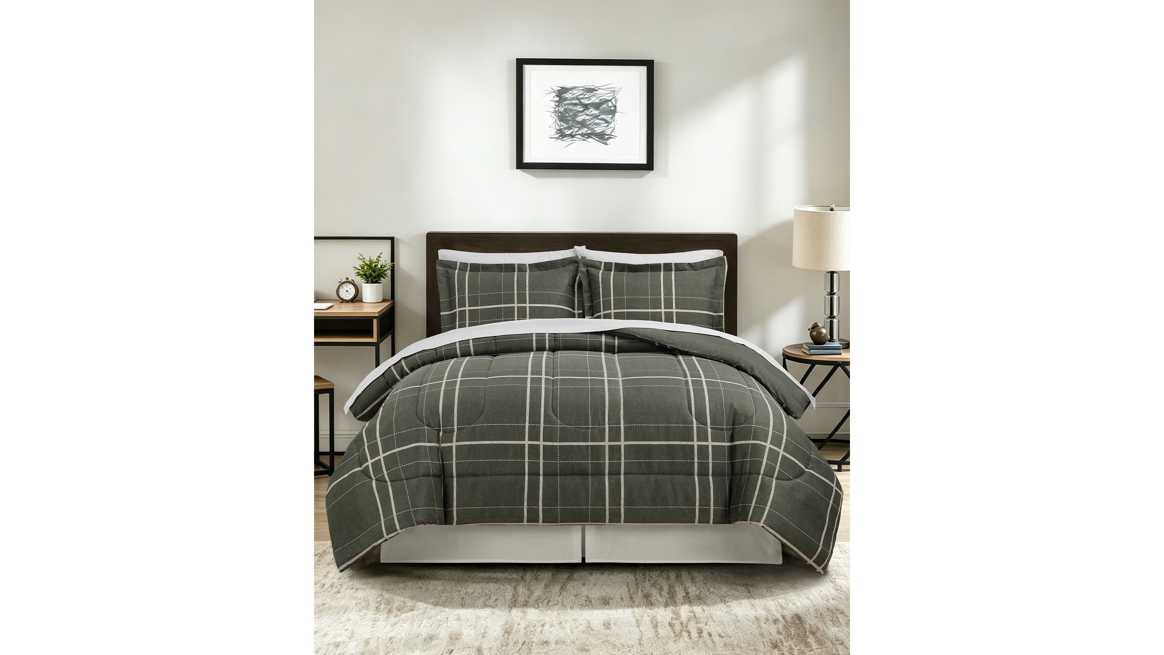 Macy's Annie Plaid Reversible Microfiber 8-piece Comforter Set