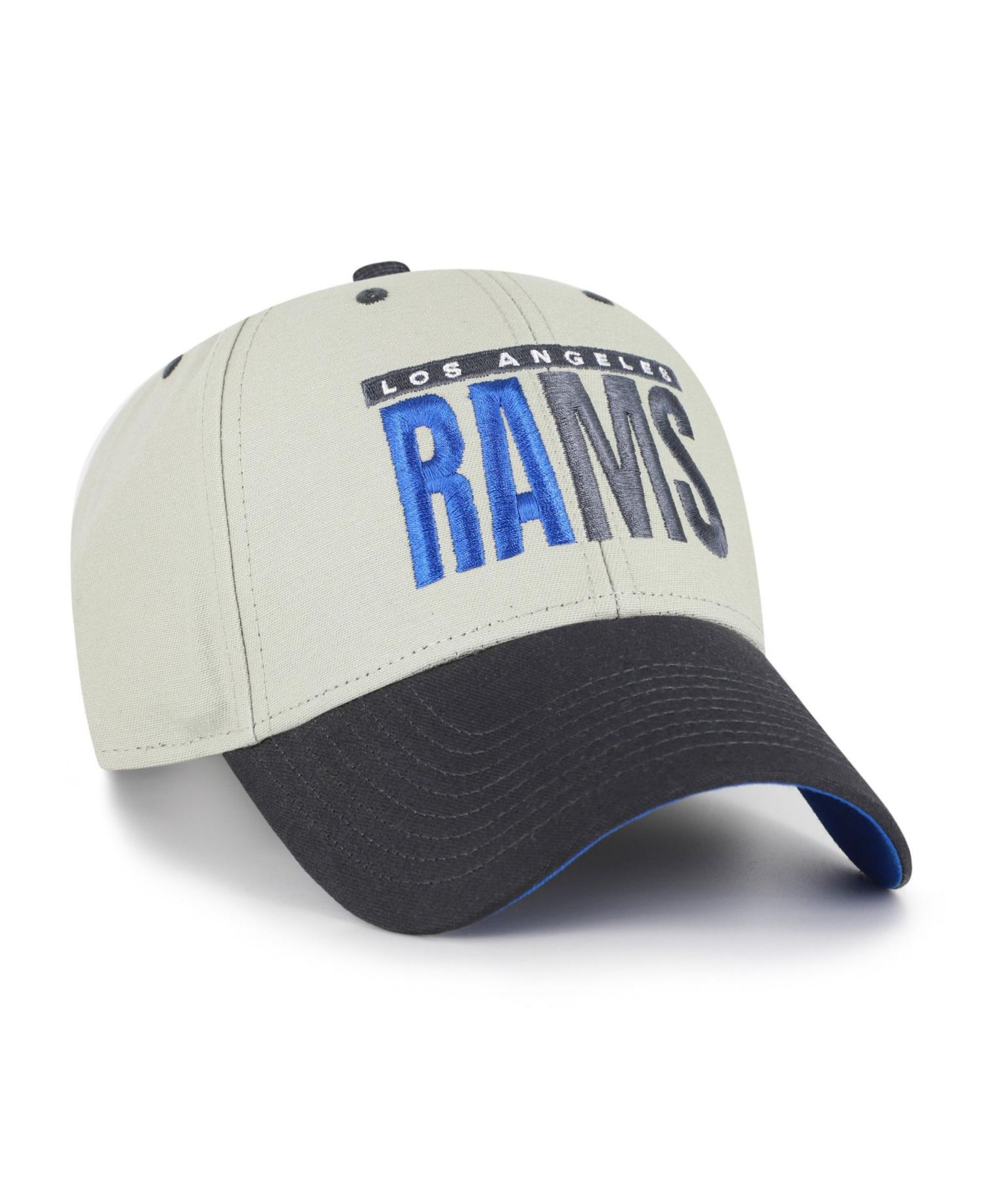 Men's Gray/Black Los Angeles Rams Half Block Text MVP Adjustable Hat
