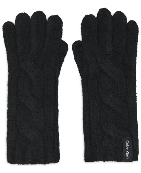Женские перчатки Calvin Klein Cable Knit, цвет: Чёрный