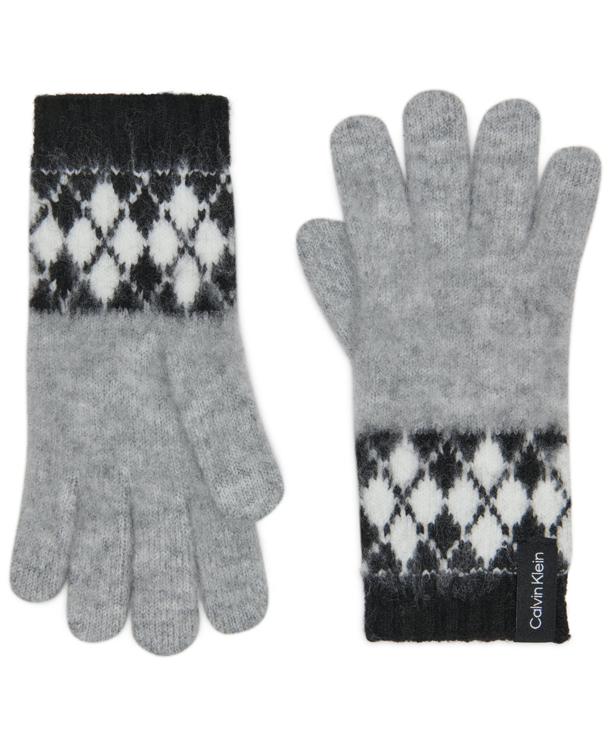 Calvin Klein Women's Argyle Fair Isle Pattern Gloves