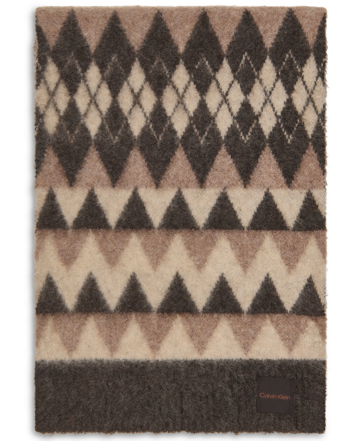 Calvin Klein Women's Argyle Fair Isle Pattern Scarf