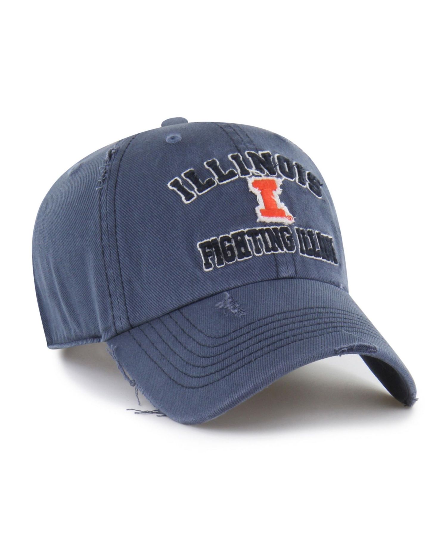 Men's and Women's Navy Illinois Fighting Illini Well-Worn Seymore Clean Up Adjustable Hat