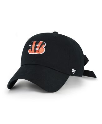 Women's Black Cincinnati Bengals Bow Back Clean Up Adjustable Hat