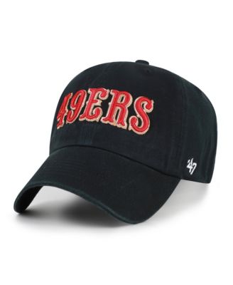 Men's Black San Francisco 49ers Clean Up Team Script Adjustable Hat