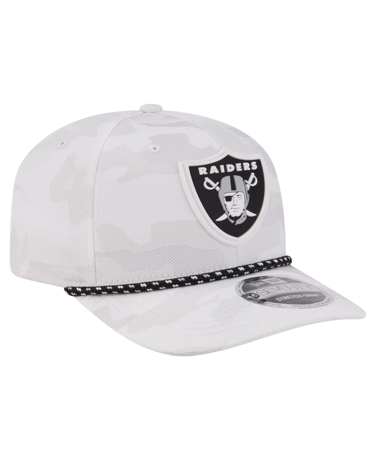 Men's White Las Vegas Raiders Camo Rope 9SEVENTY Adjustable Hat