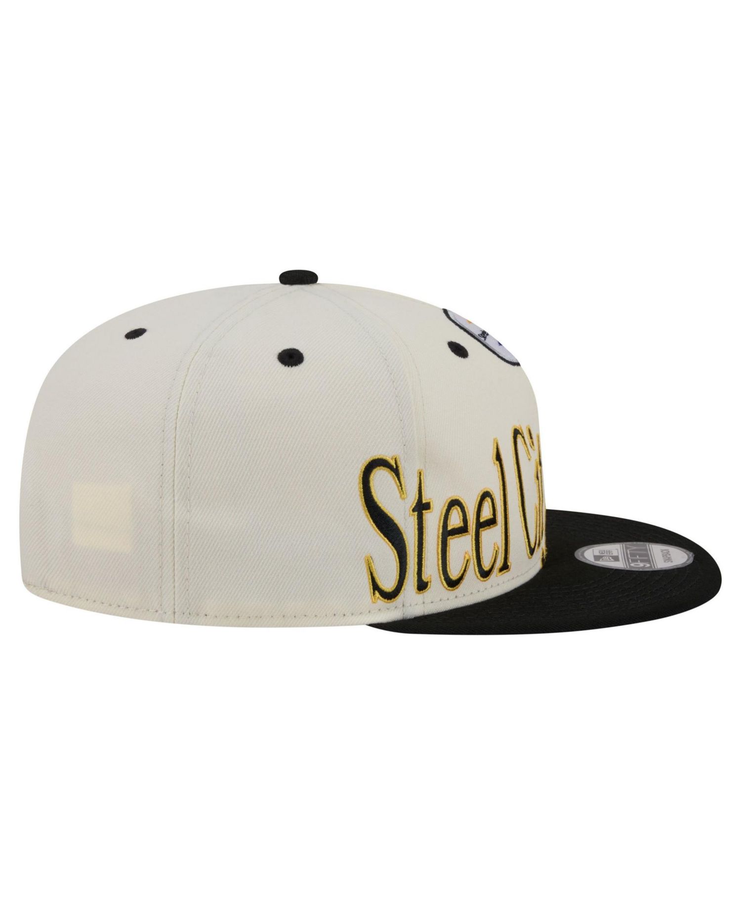Men's Cream Pittsburgh Steelers Oversized Slogan 9FIFTY Snapback Hat