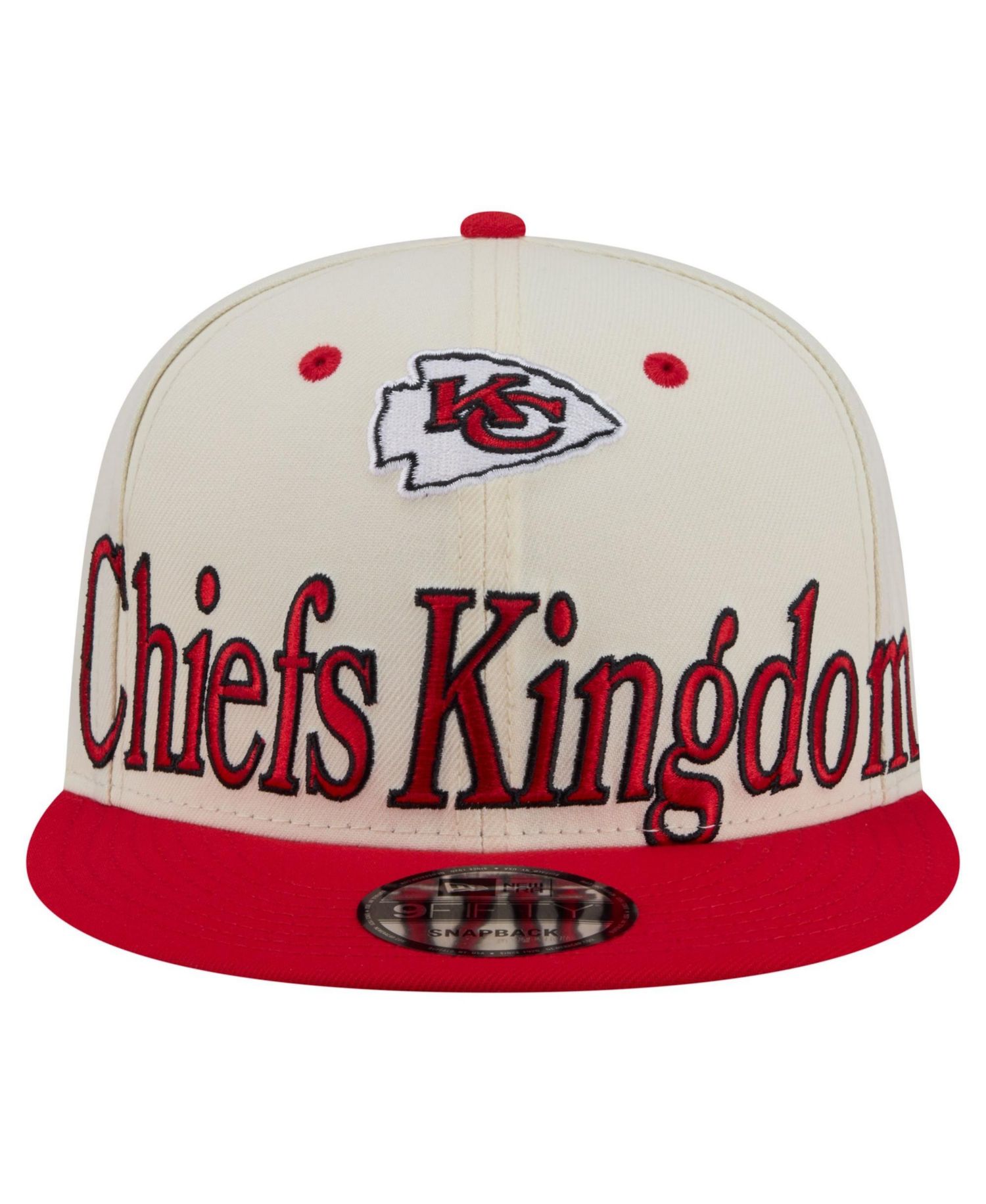 Men's Cream Kansas City Chiefs Oversized Slogan 9FIFTY Snapback Hat