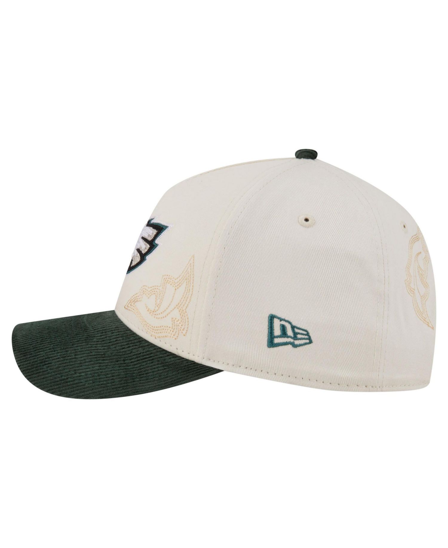 Men's Cream/Midnight Green Philadelphia Eagles Western 9FORTY A-Frame Adjustable Hat