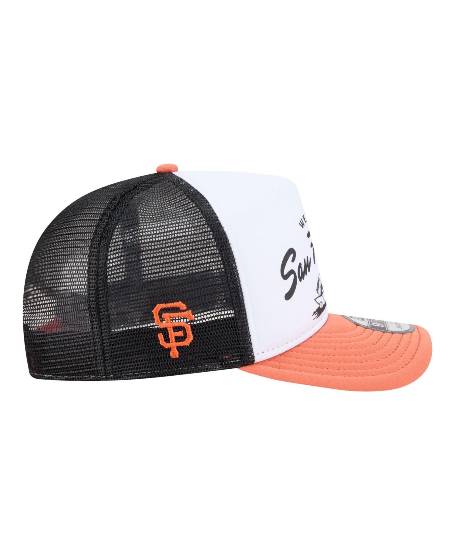 Men's White/Orange San Francisco Giants Foodie A-Frame 9FIFTY Trucker Snapback Hat