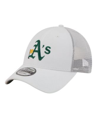Men's White Athletics Flag 9FORTY Trucker Adjustable Hat
