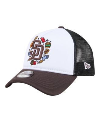 Big Boys and Girls White/Brown San Diego Padres Food A-Frame 9FORTY Trucker Adjustable Hat