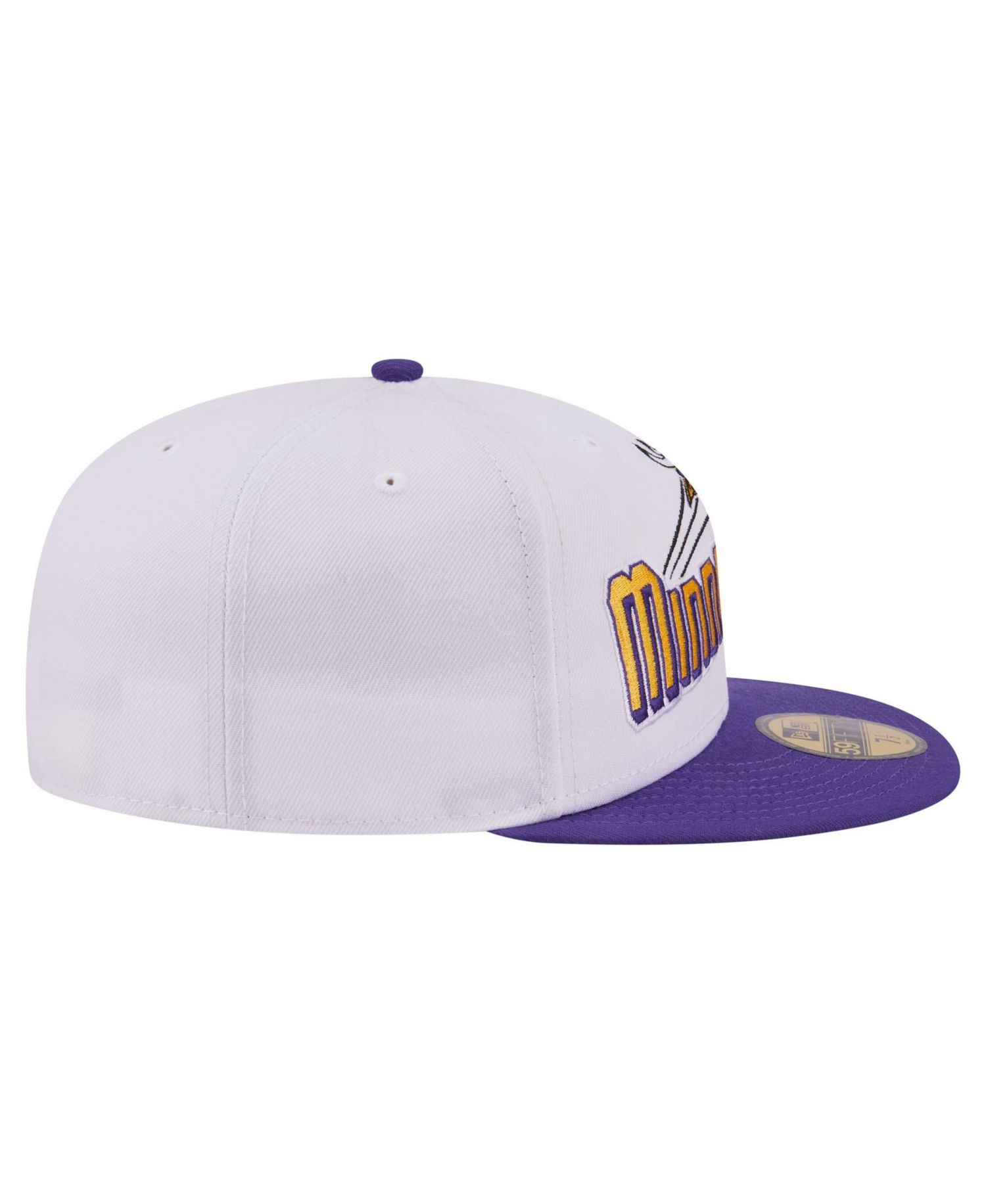 Men's White/Purple Minnesota Vikings Retro Swoop 59FIFTY Fitted Hat