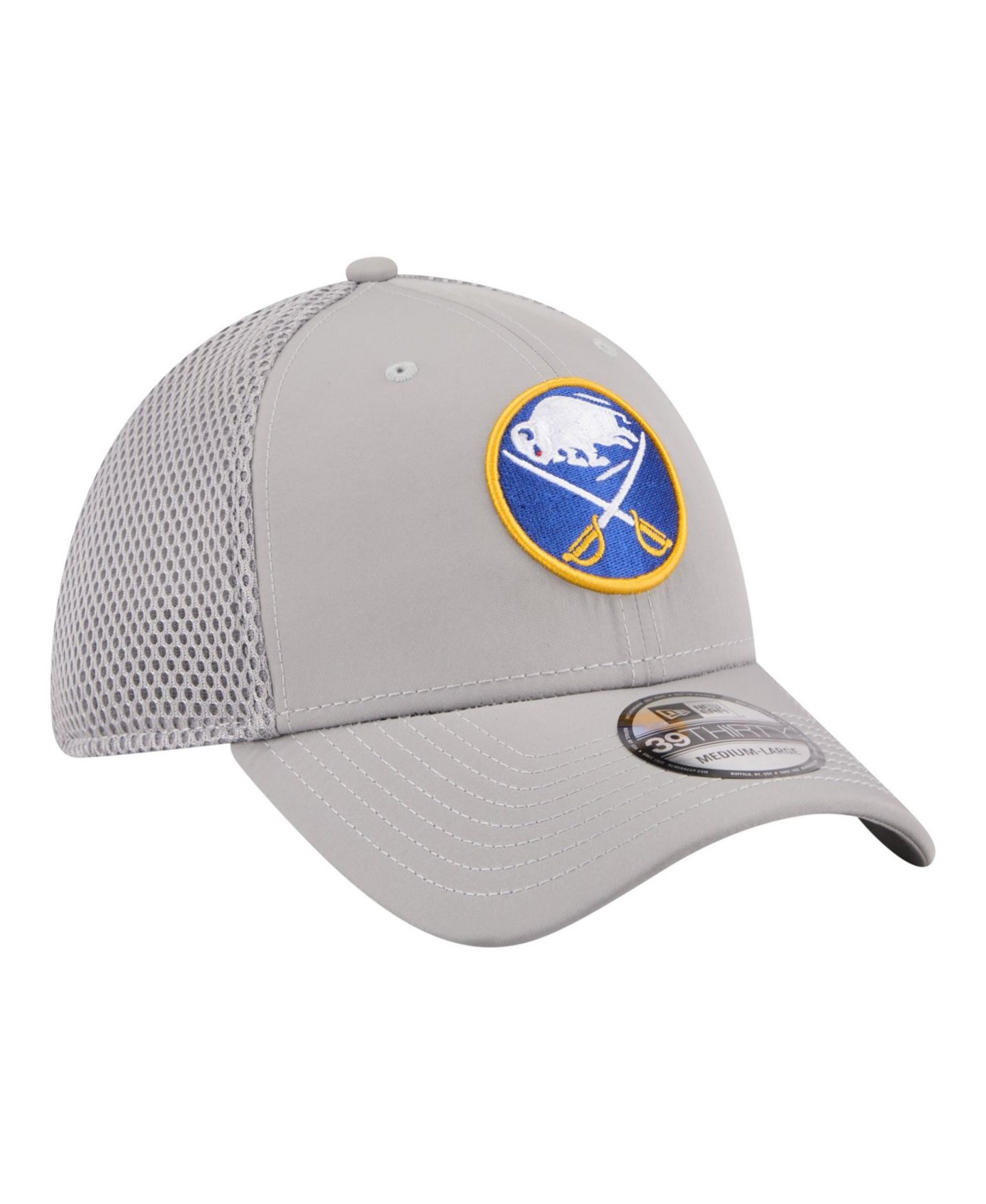 Мужская кепка New Era Gray Buffalo Sabres Logo 39THIRTY Flex Hat — фото 3