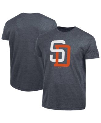 Men's Navy San Diego Padres Cooperstown Logo Tri-Blend T-Shirt