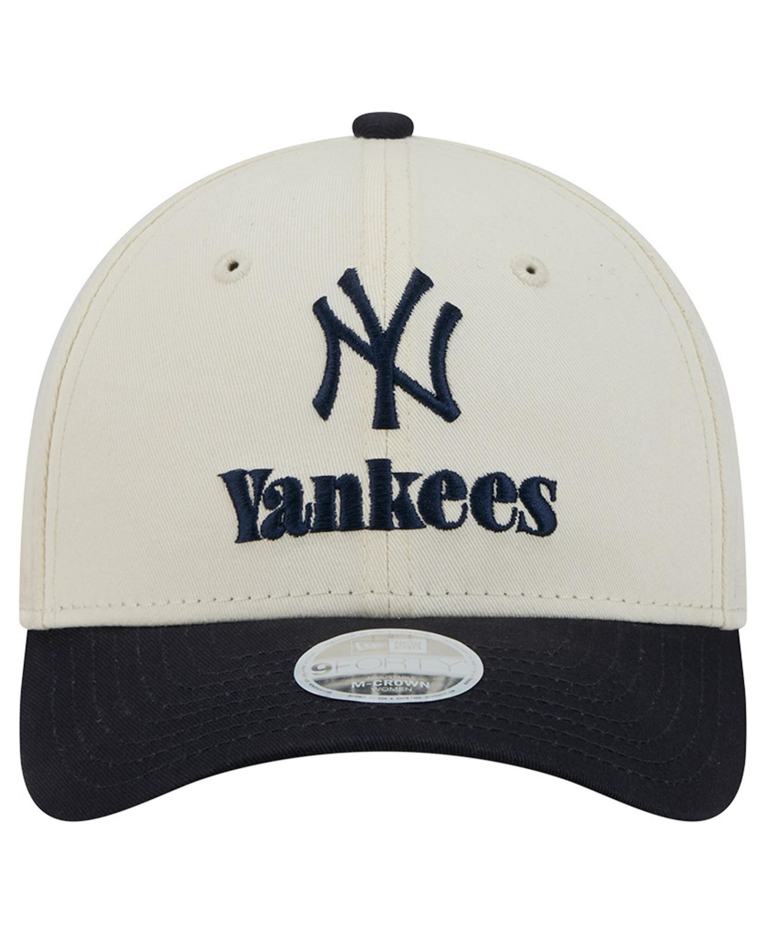 Women's Cream/Navy New York Yankees Primary 9FORTY M-Crown Adjustable Hat
