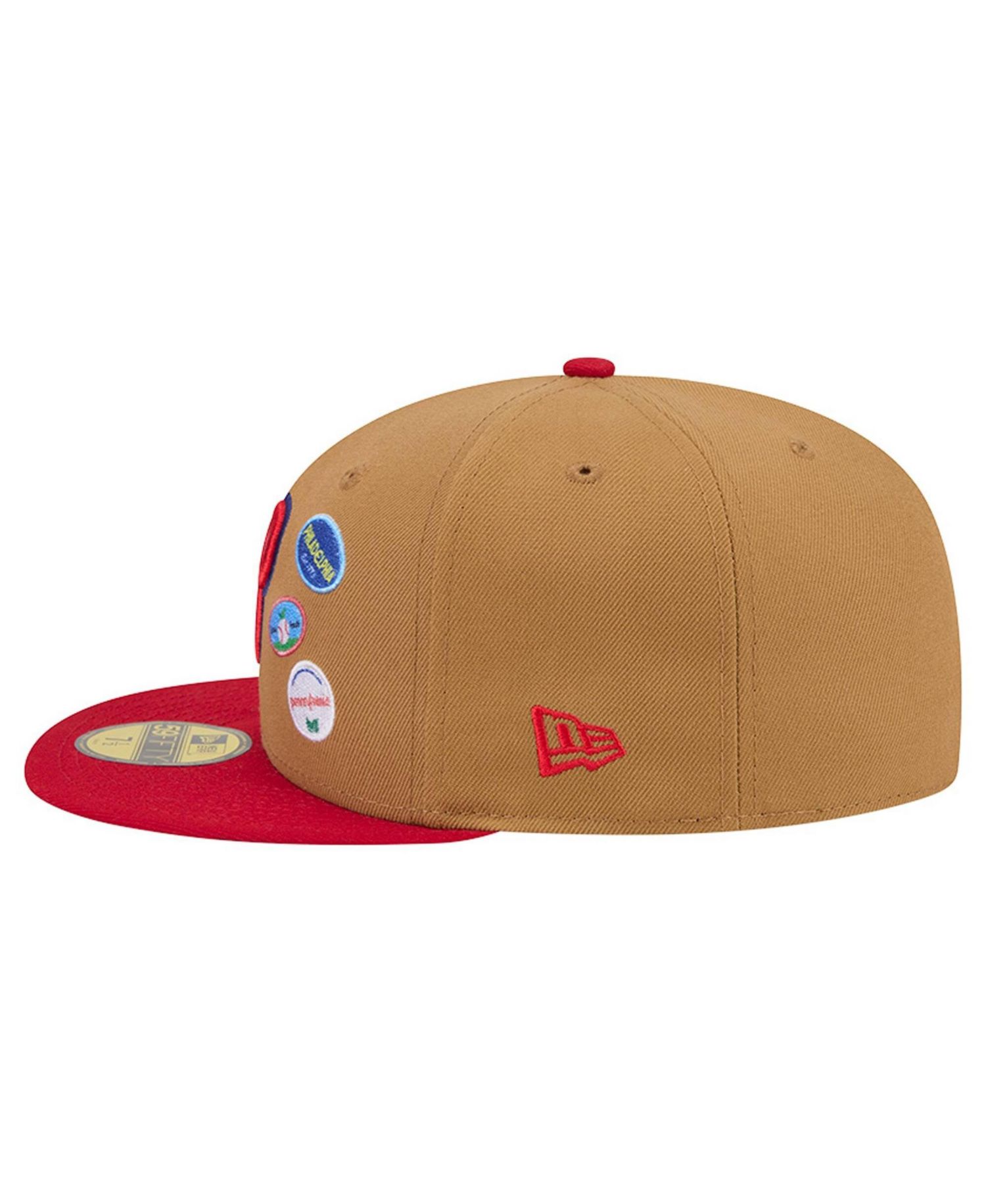 Men's Tan Philadelphia Phillies Fruit Sticker 59FIFTY Fitted Hat