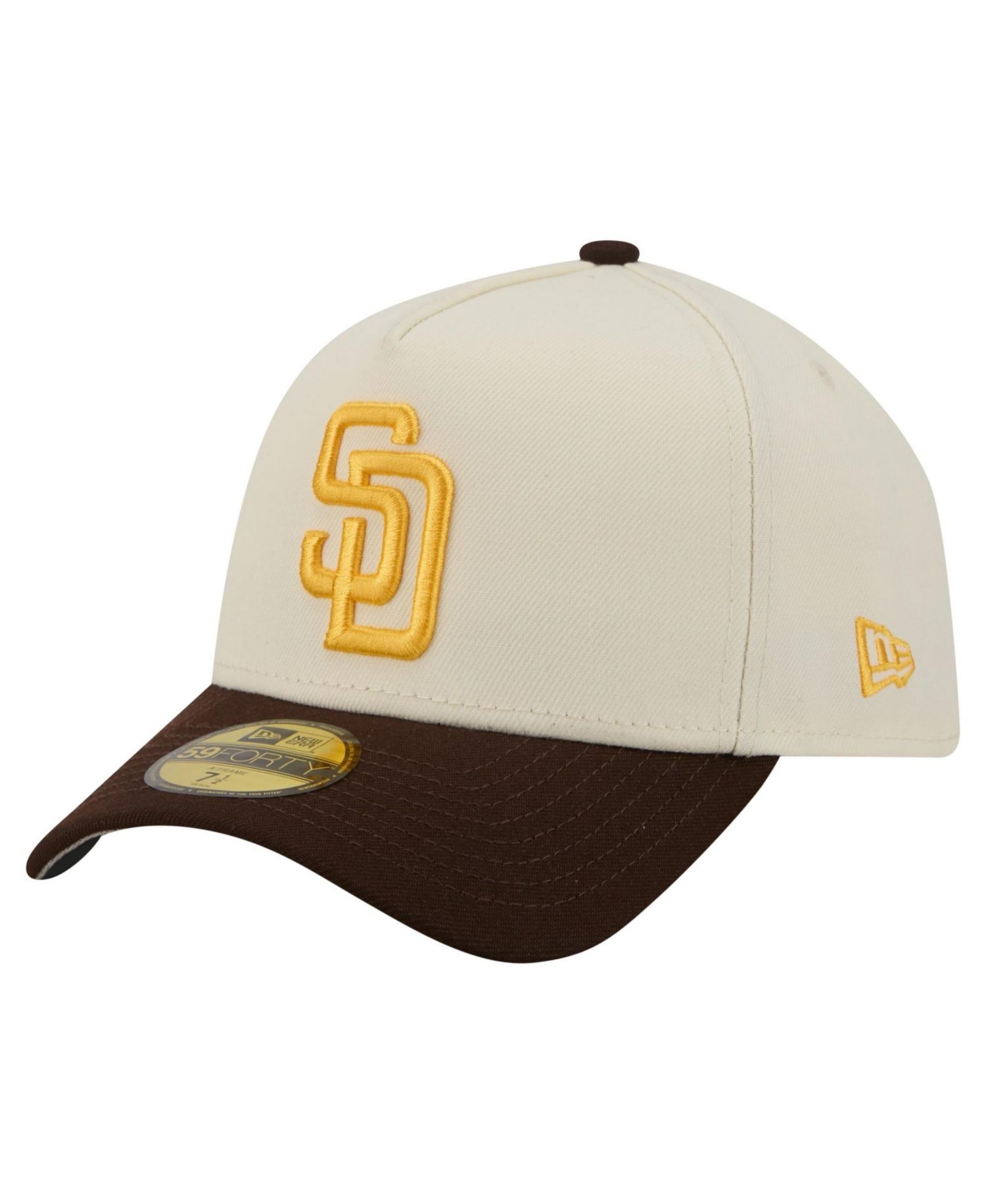 Men's Cream San Diego Padres Chrome A-Frame 59FORTY Fitted Hat