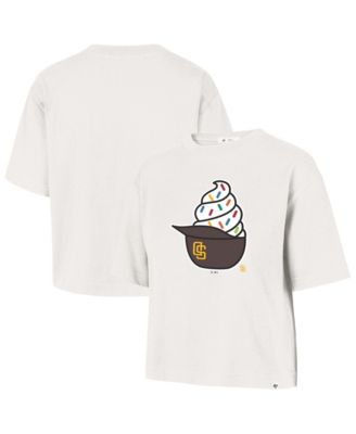 Women's San Diego Padres Ice Cream Helmet Short-Sleeve Screen-Print Graphic T-Shirt