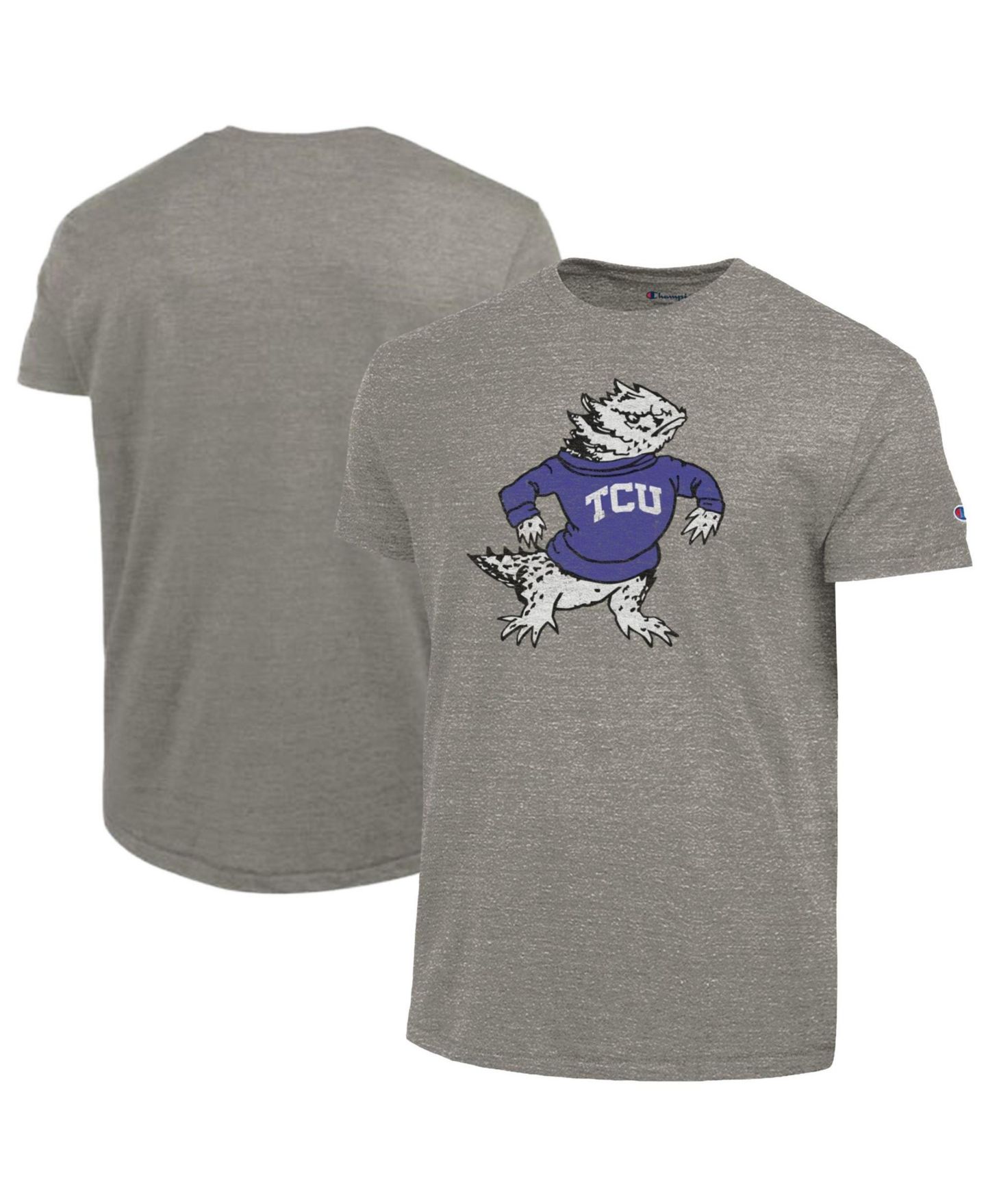 Мужская футболка Champion Charcoal TCU Horned Frogs Vintage Triumph Tri-Blend — фото 1