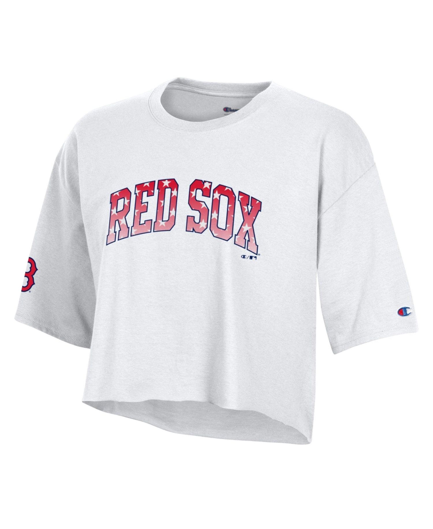 Women's Boston Red Sox Cropped Boyfriend T-Shirt