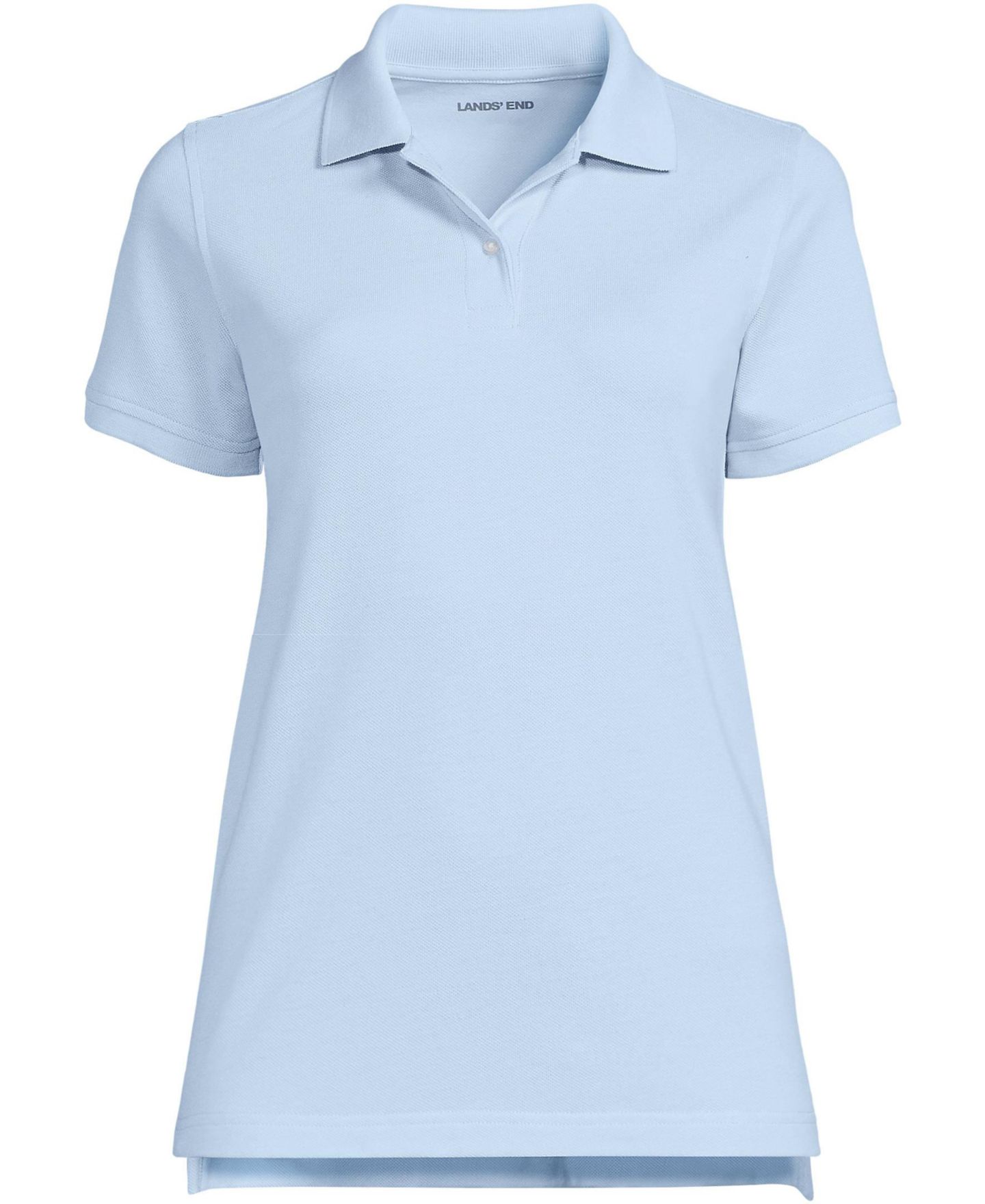 Женское поло Lands' End Essential Pique Short Sleeve Polo, цвет: Синий — фото 3