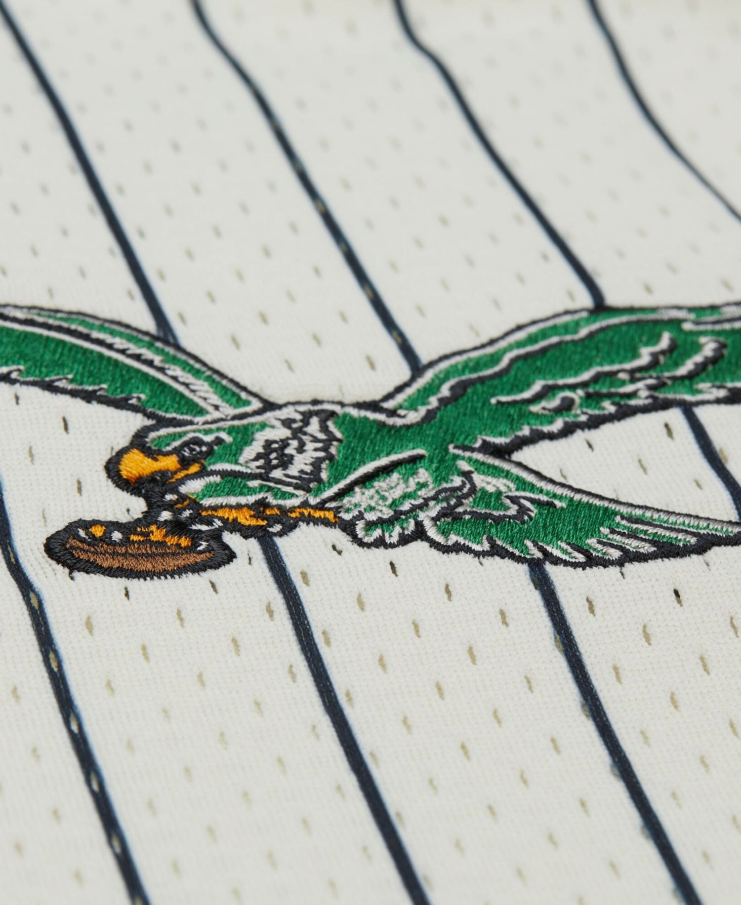 Men's Mitchell Ness Cream Philadelphia Eagles Big & Tall Heavyweight Mesh Button-Up Fashion Jersey
