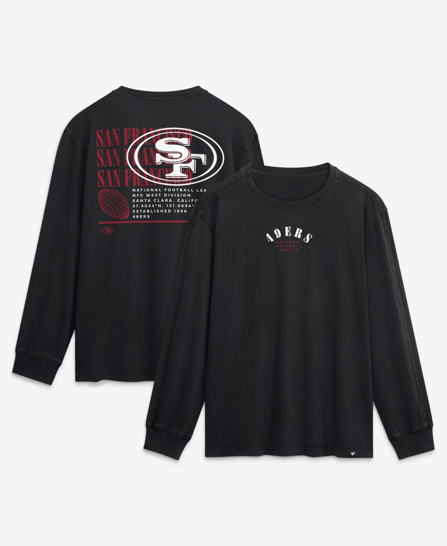 Men's Black San Francisco 49ers Relaxed Fullback Drive Long Sleeve Fashion T-shirts