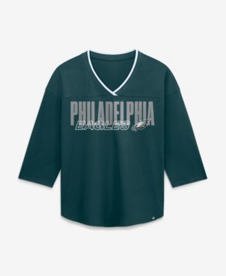 Women's Philadelphia Eagles Team First Deceptive Juke 3/4-Sleeve V-Neck T-Shirt