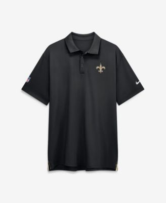 Men's Black New Orleans Saints Sideline Powerful Blocking Dri-FIT Tour Polo Shirt