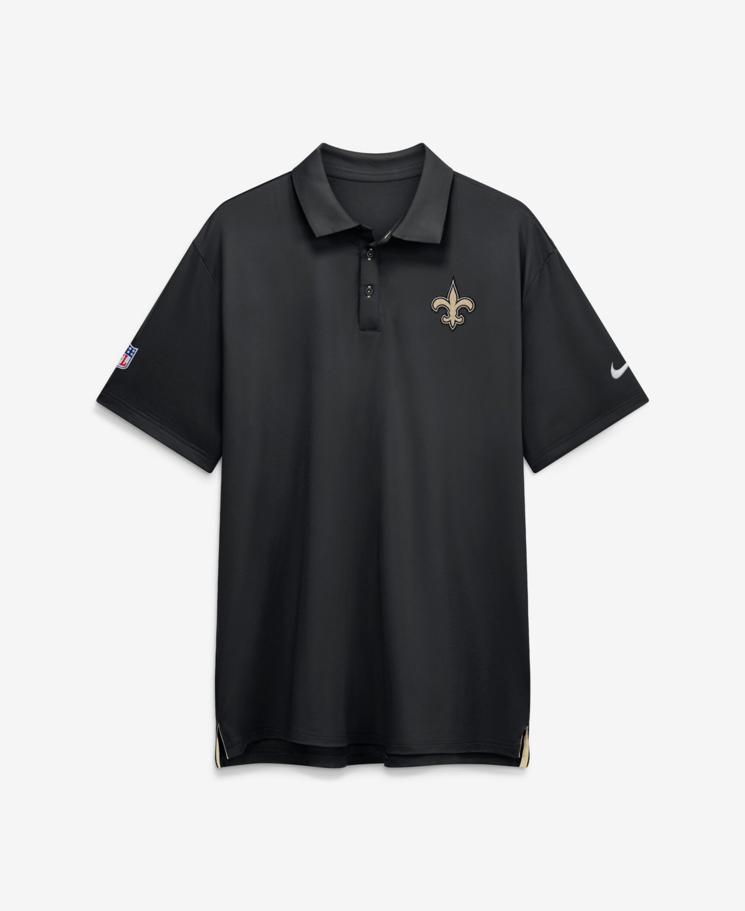Men's Black New Orleans Saints Sideline Powerful Blocking Dri-FIT Tour Polo Shirt