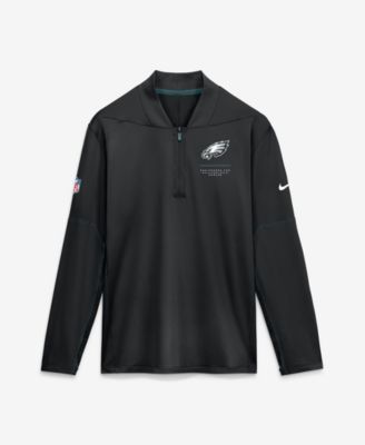 Men's Black Philadelphia Eagles Sideline Logo Glory Midweight Dri-FIT Half-Zip Pullover